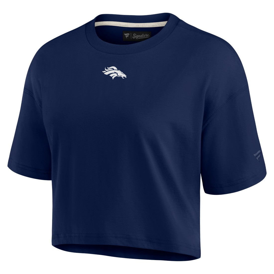 Denver Broncos Women's Elements Super Soft Boxy Cropped T-Shirt Navy