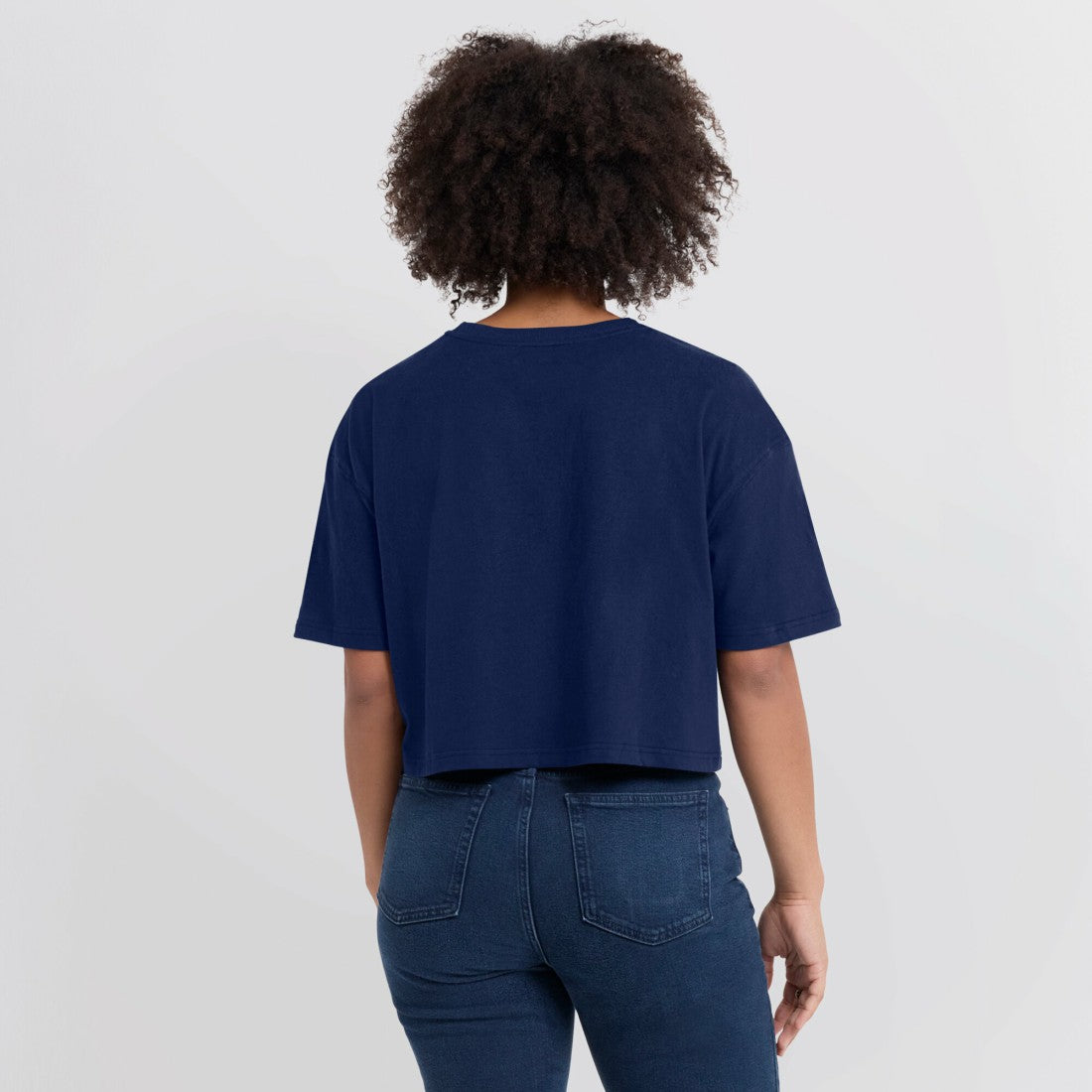Denver Broncos Women's Elements Super Soft Boxy Cropped T-Shirt Navy