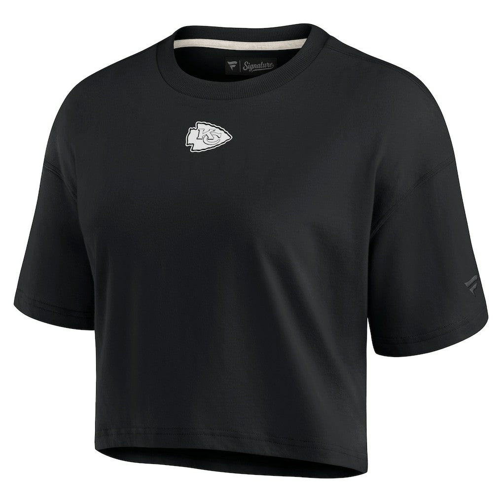 Kansas City Chiefs Women's Elements Super Soft Boxy Cropped T-Shirt Black
