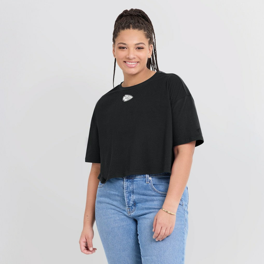 Kansas City Chiefs Women's Elements Super Soft Boxy Cropped T-Shirt Black