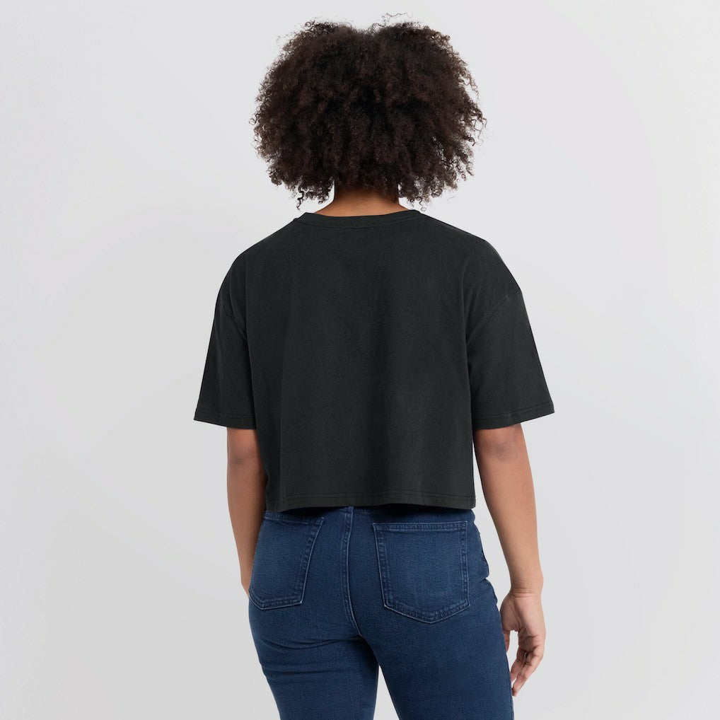 Pittsburgh Steelers Women's Elements Super Soft Boxy Cropped T-Shirt Black