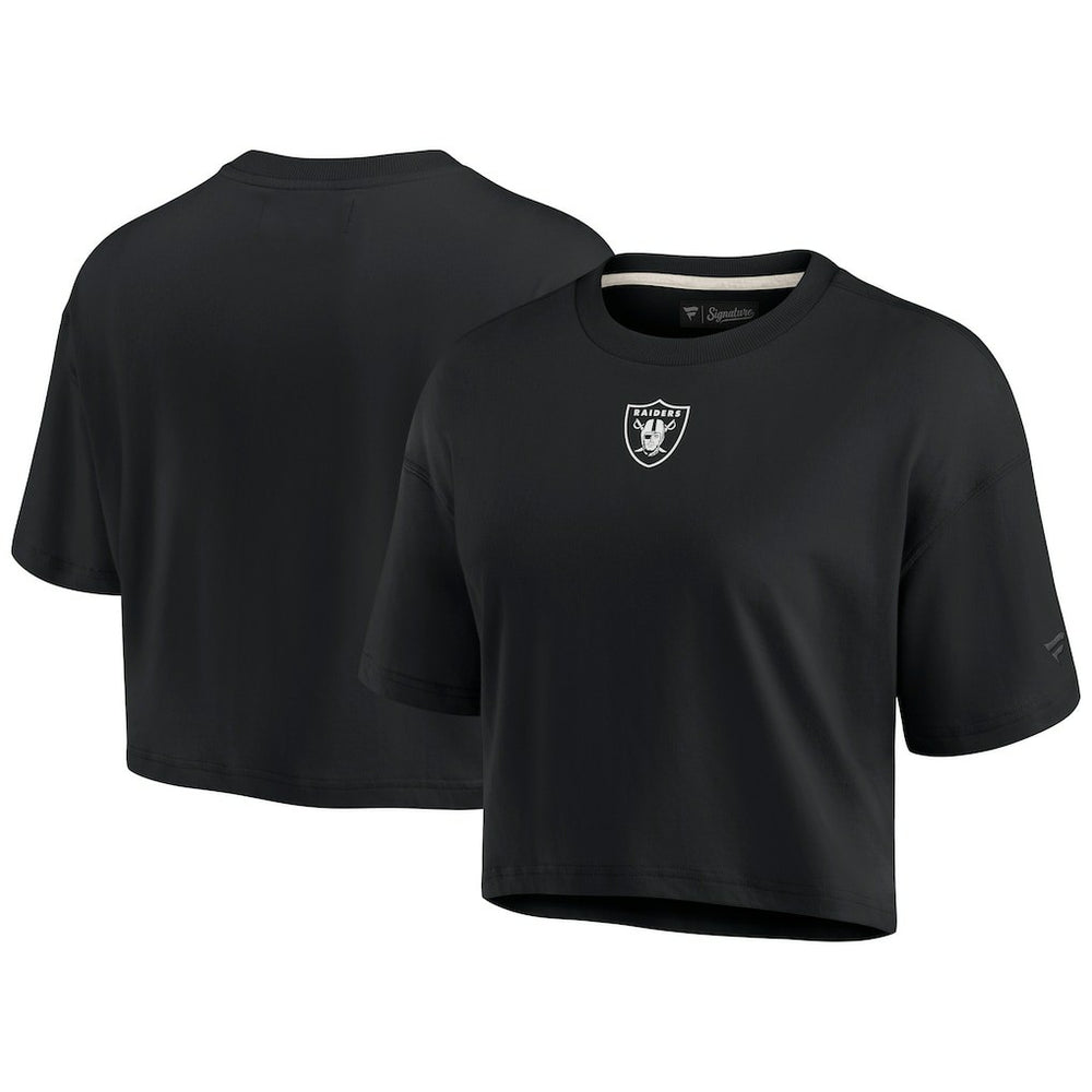 Las Vegas Raiders Women's Elements Super Soft Boxy Cropped T-Shirt Black