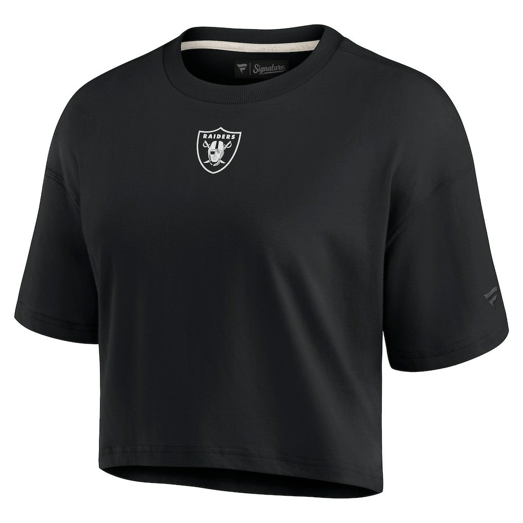 Las Vegas Raiders Women's Elements Super Soft Boxy Cropped T-Shirt Black