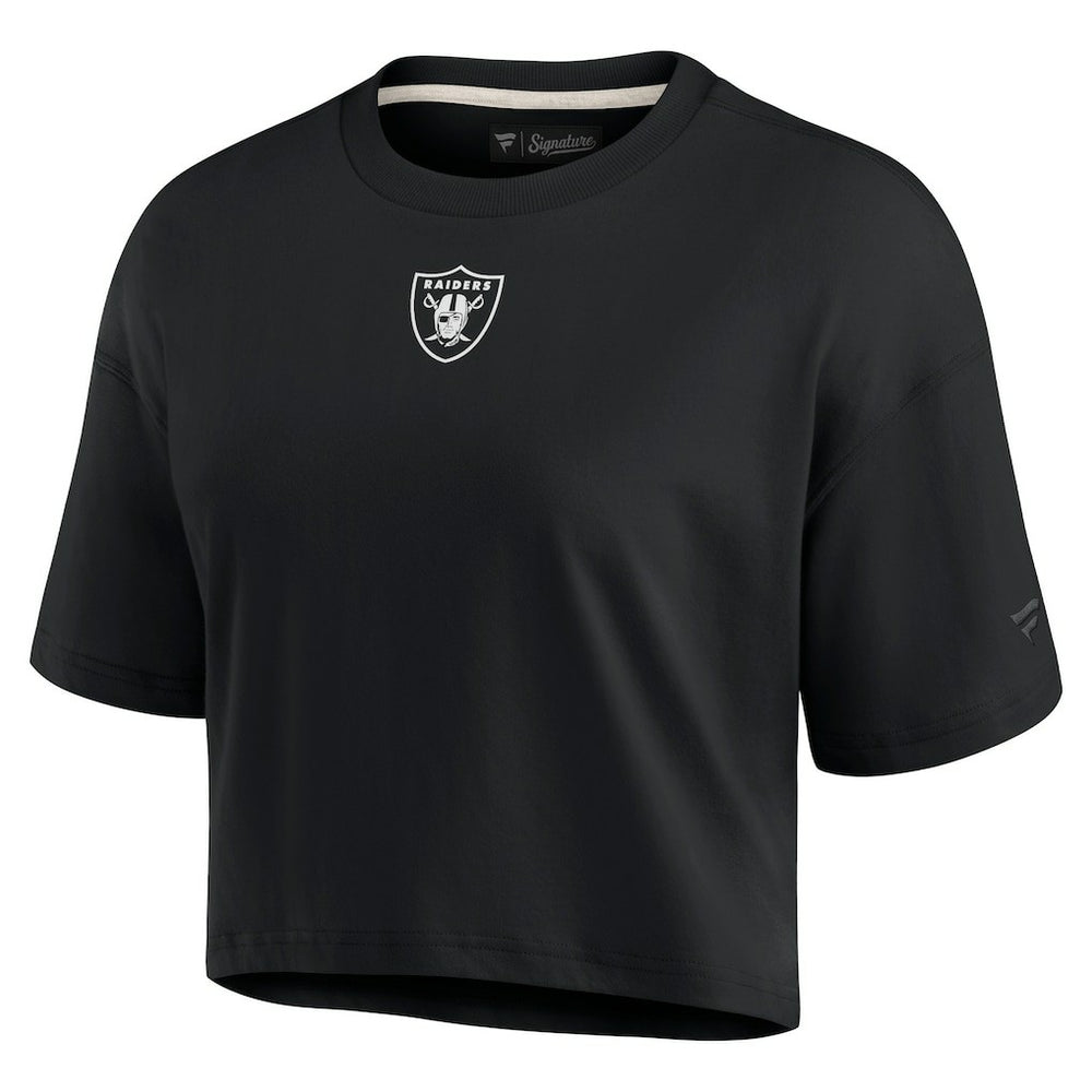 Las Vegas Raiders Women's Elements Super Soft Boxy Cropped T-Shirt Black