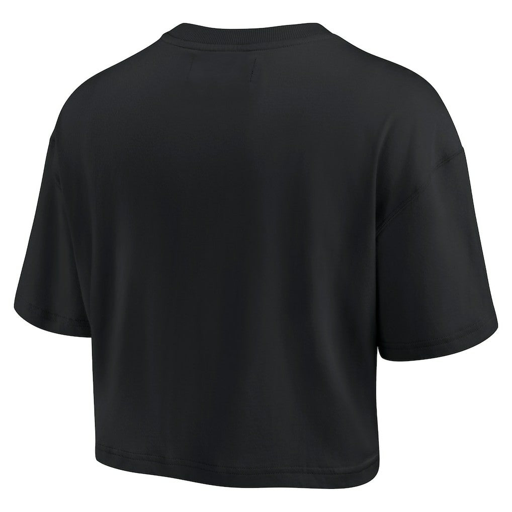 Las Vegas Raiders Women's Elements Super Soft Boxy Cropped T-Shirt Black