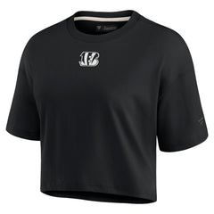 Cincinnati Bengals Women's Elements Super Soft Boxy Cropped T-Shirt Black