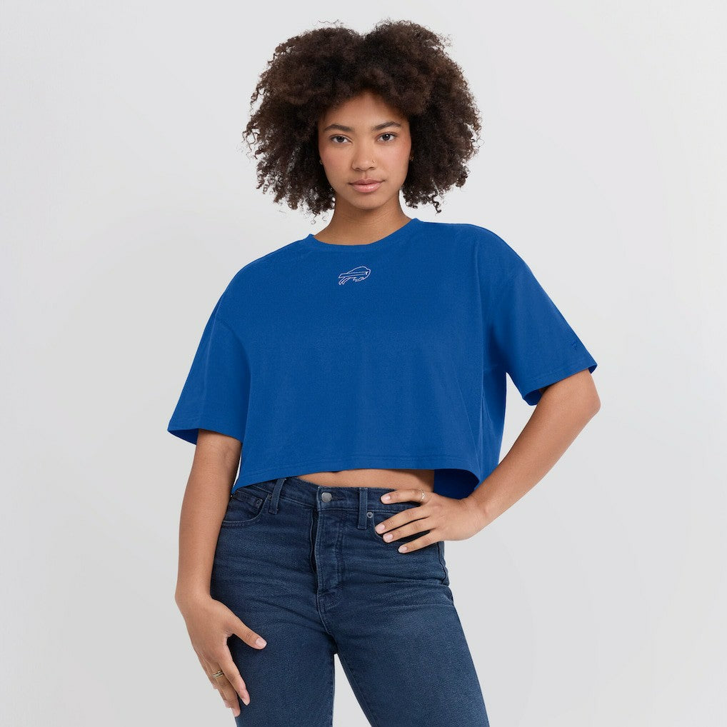 Buffalo Bills Women's Elements Super Soft Boxy Cropped T-Shirt Royal
