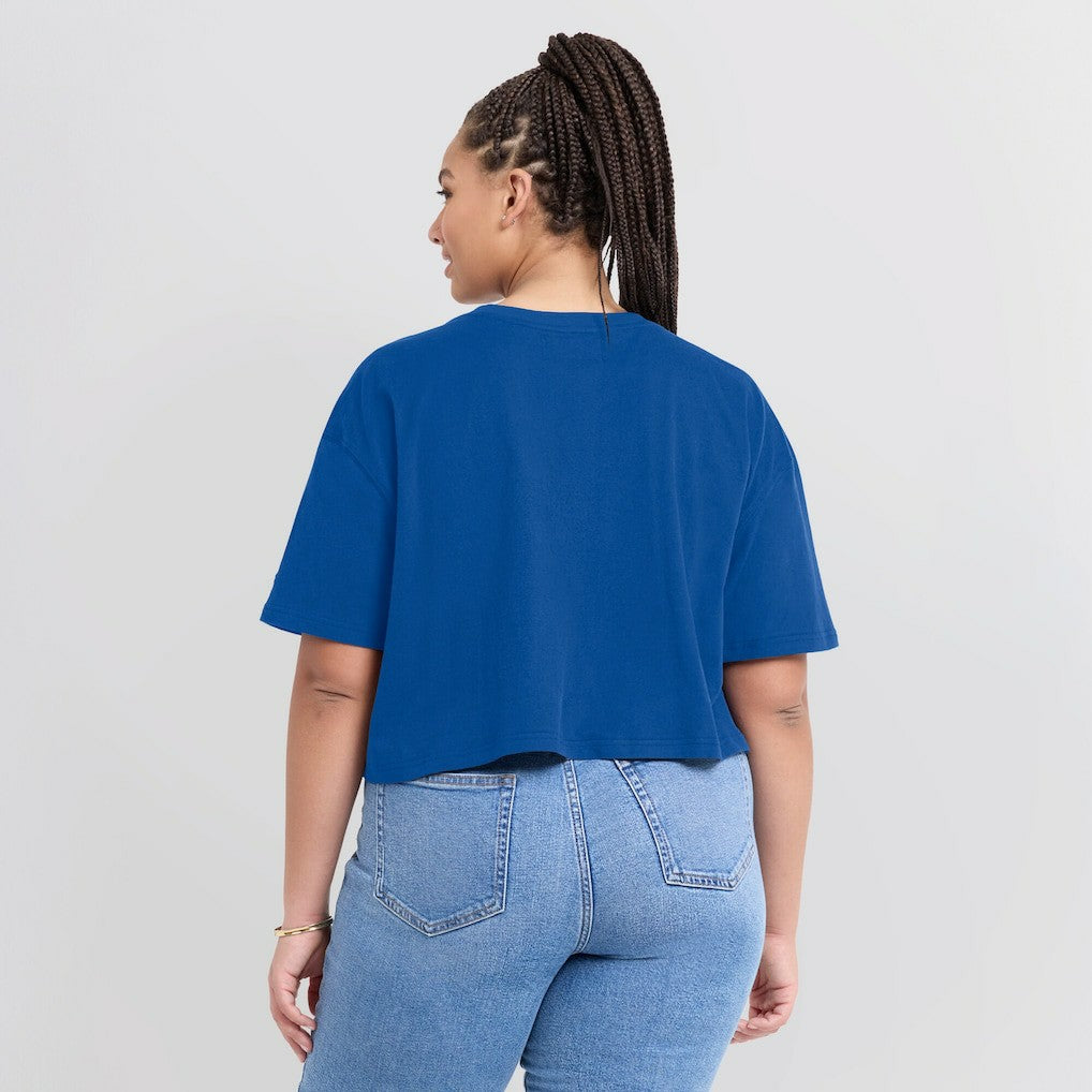 Buffalo Bills Women's Elements Super Soft Boxy Cropped T-Shirt Royal