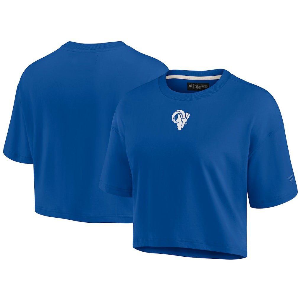 Los Angeles Rams Women's Elements Super Soft Boxy Cropped T-Shirt Royal