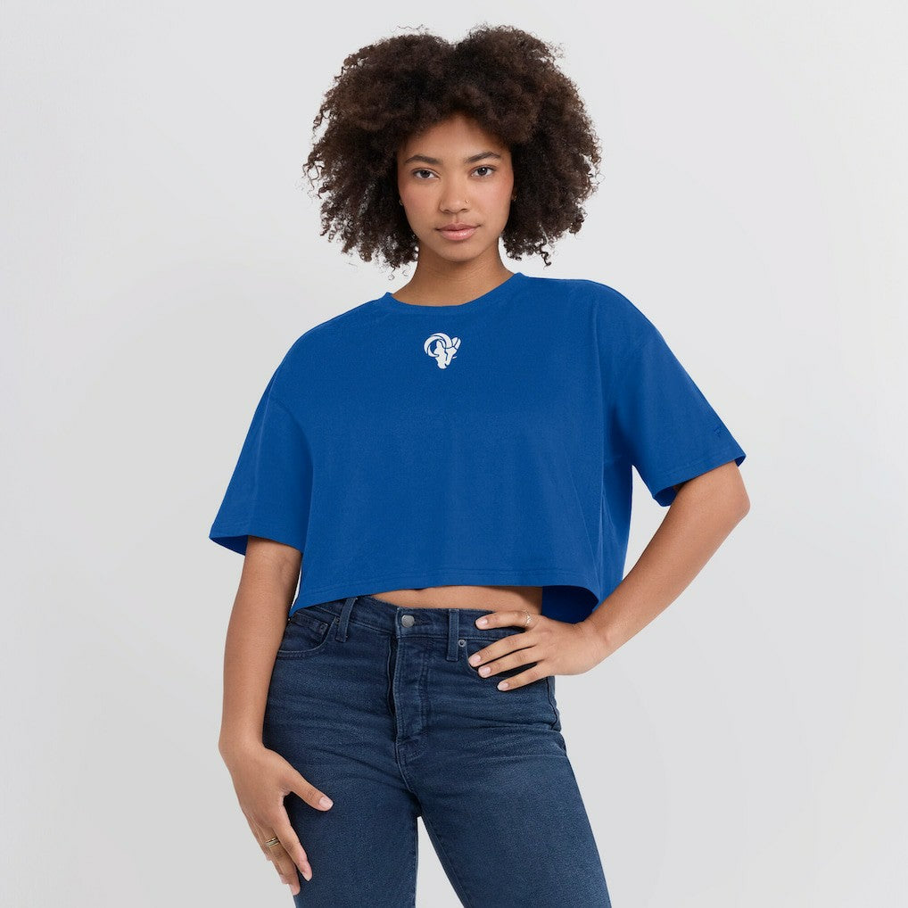Los Angeles Rams Women's Elements Super Soft Boxy Cropped T-Shirt Royal