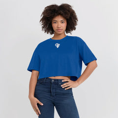 Los Angeles Rams Women's Elements Super Soft Boxy Cropped T-Shirt Royal