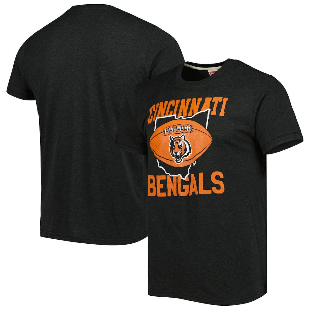 Cincinnati Bengals Charcoal Homage Hyper Local Tri-Blend T-Shirt