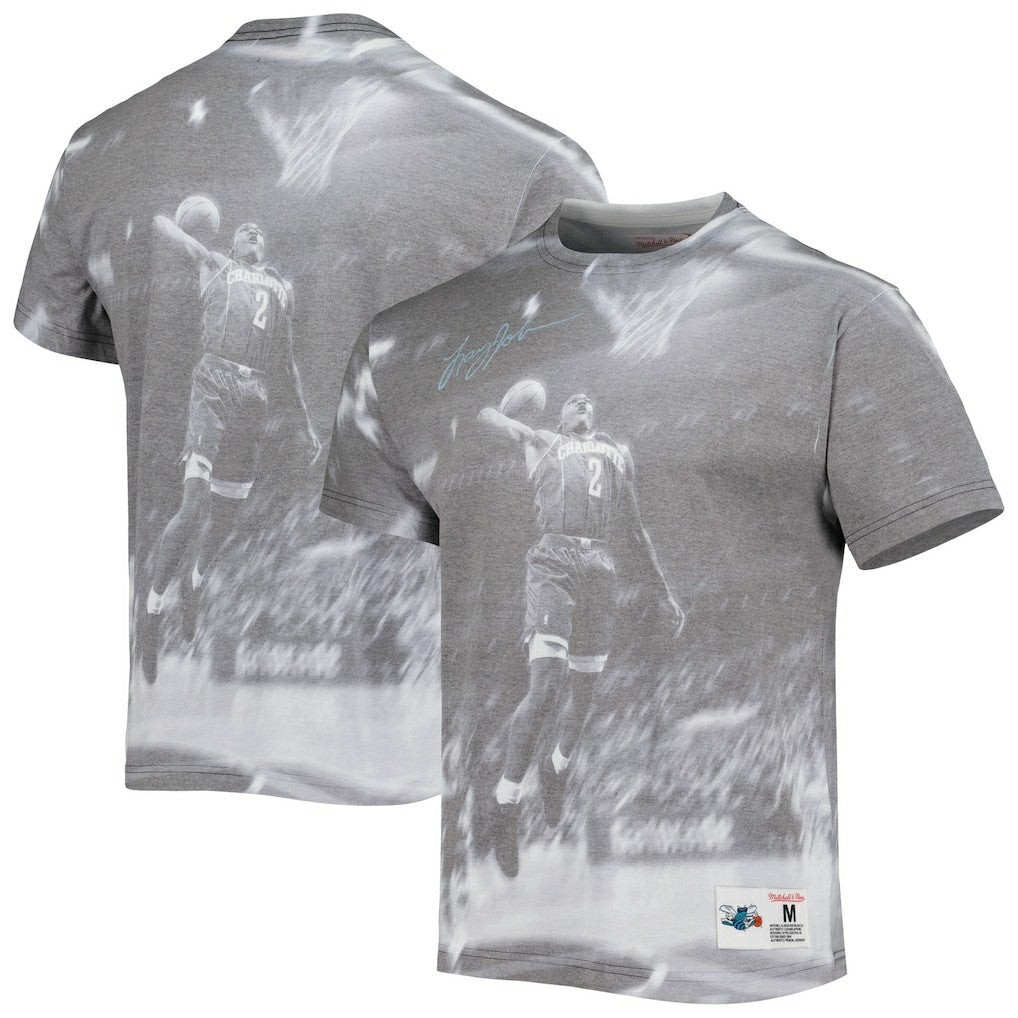 Larry Johnson Charlotte Hornets Above The Rim T-Shirt Heather Gray