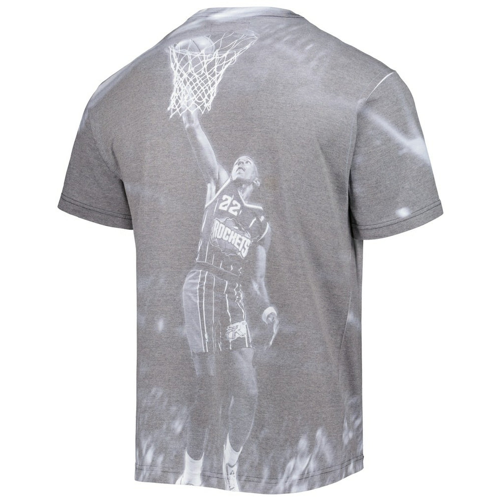 Clyde Drexler Houston Rockets Above The Rim T-Shirt Heather Gray