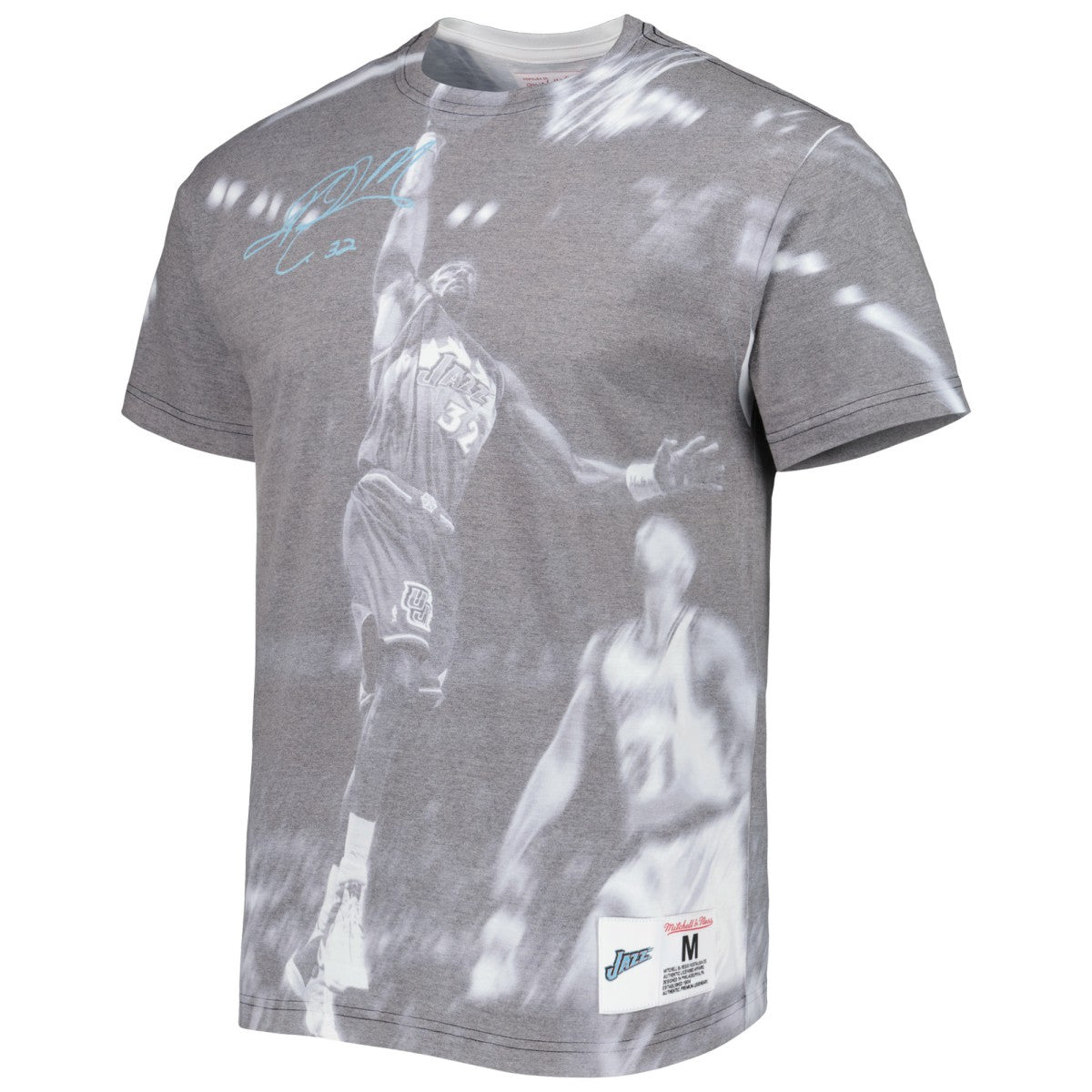 Karl Malone Utah Jazz Above The Rim T-Shirt Heather Gray