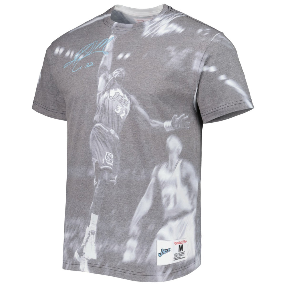 Karl Malone Utah Jazz Above The Rim T-Shirt Heather Gray