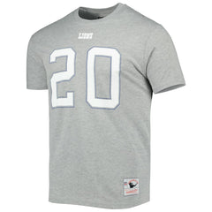 Barry Sanders Detroit Lions Retired Player Logo Name & Number T-Shirt Gray
