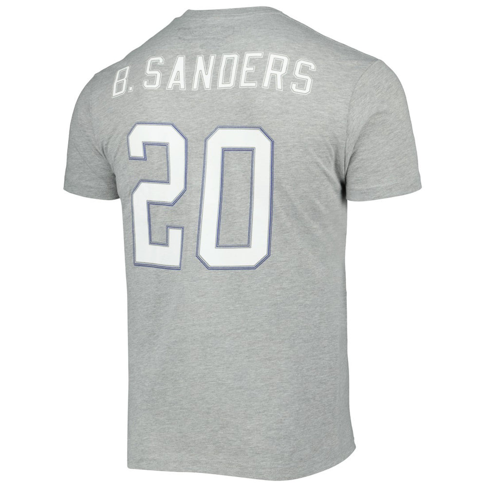 Barry Sanders Detroit Lions Retired Player Logo Name & Number T-Shirt Gray