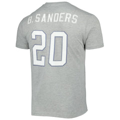 Barry Sanders Detroit Lions Retired Player Logo Name & Number T-Shirt Gray