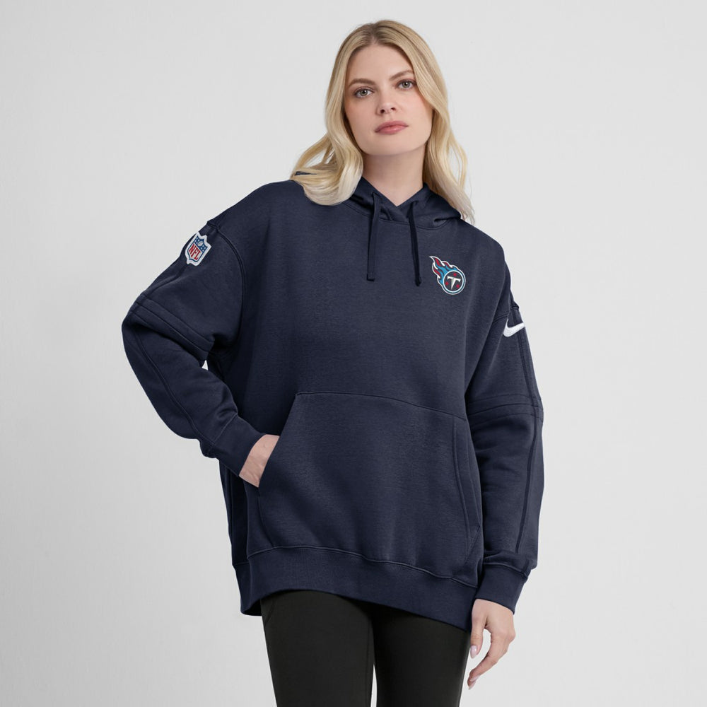 Tennessee Titans Women's 2023 Sideline Club Fleece Pullover Hoodie Navy