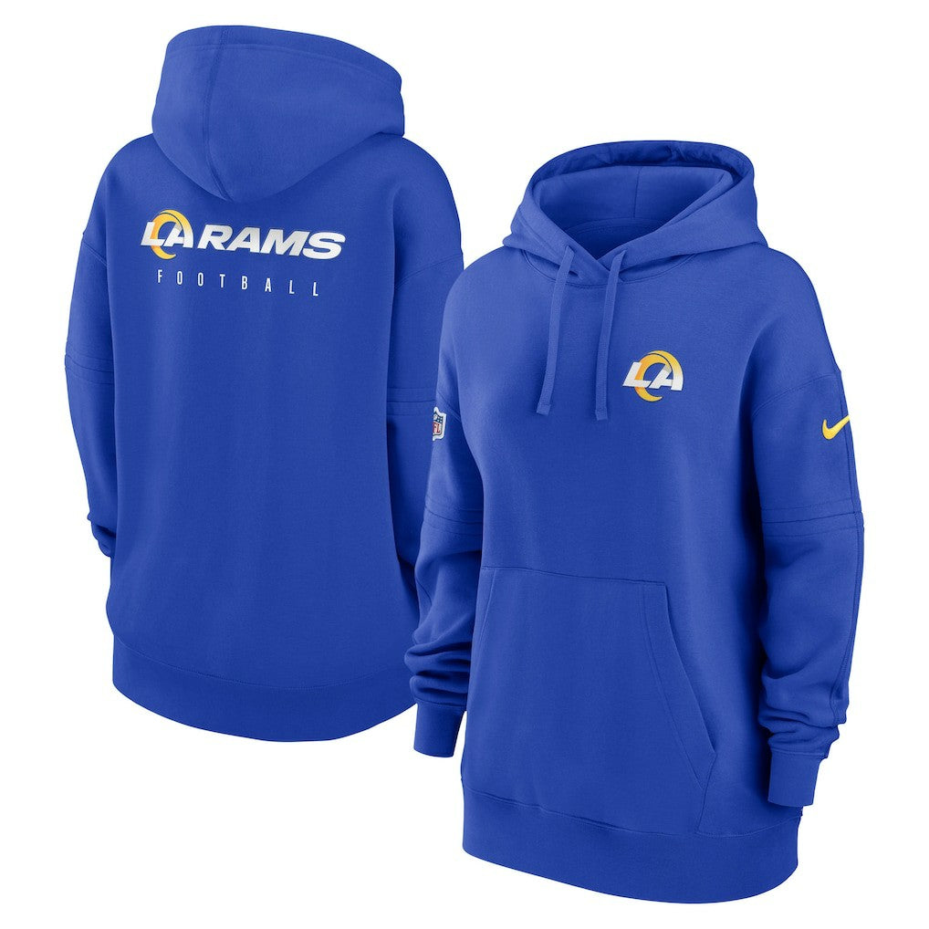 Los Angeles Rams Women's 2023 Sideline Club Fleece Pullover Hoodie Royal