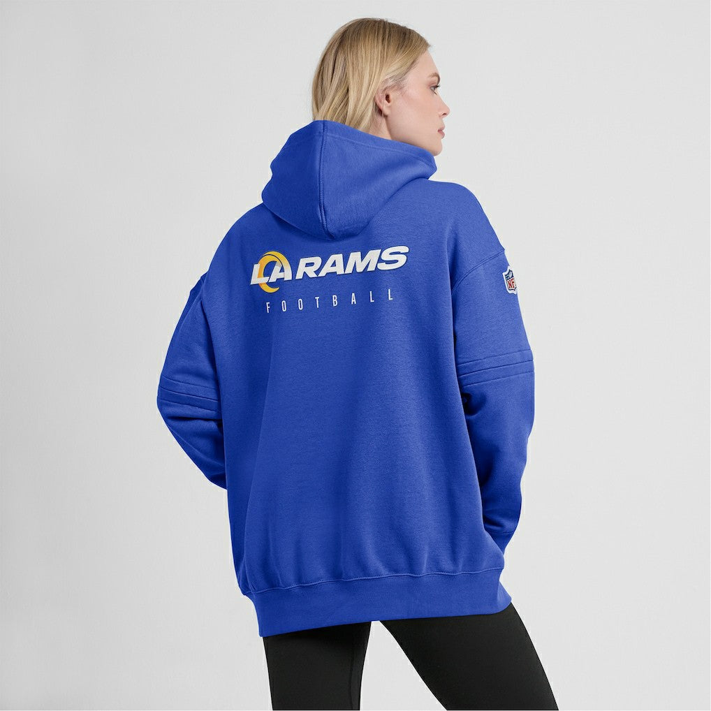 Los Angeles Rams Women's 2023 Sideline Club Fleece Pullover Hoodie Royal