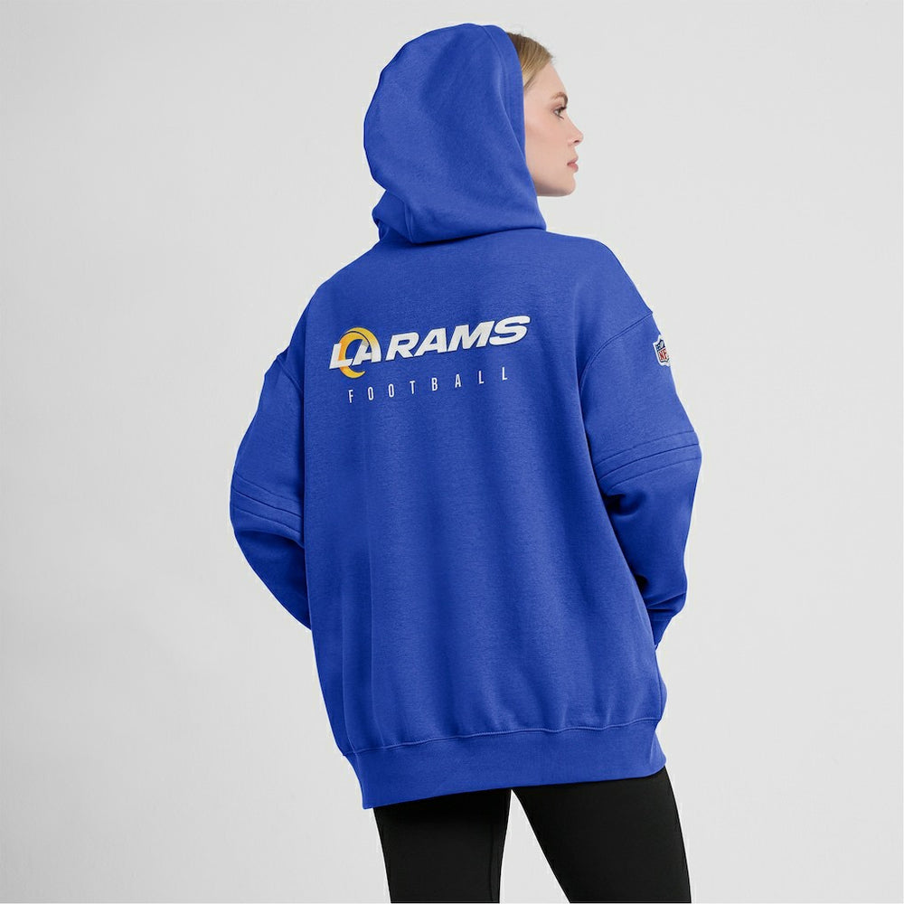 Los Angeles Rams Women's 2023 Sideline Club Fleece Pullover Hoodie Royal