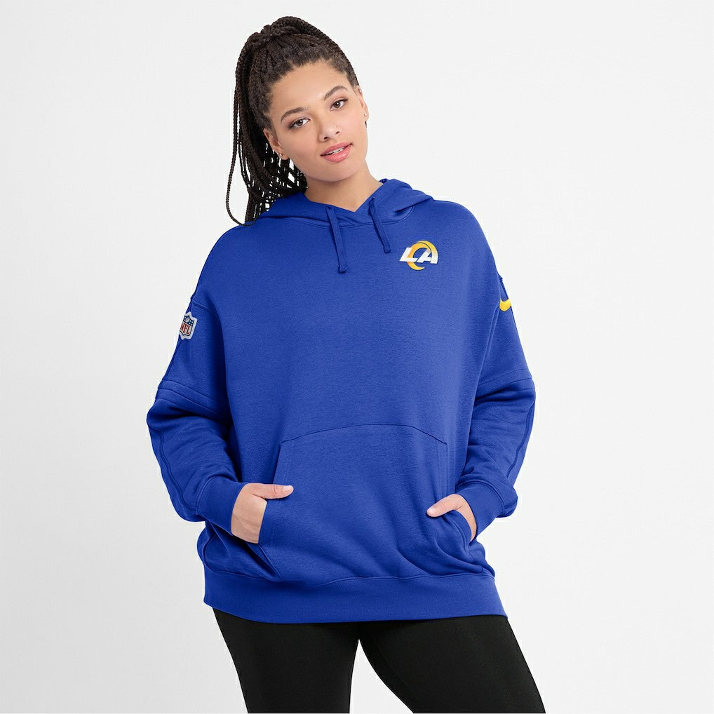 Los Angeles Rams Women's 2023 Sideline Club Fleece Pullover Hoodie Royal