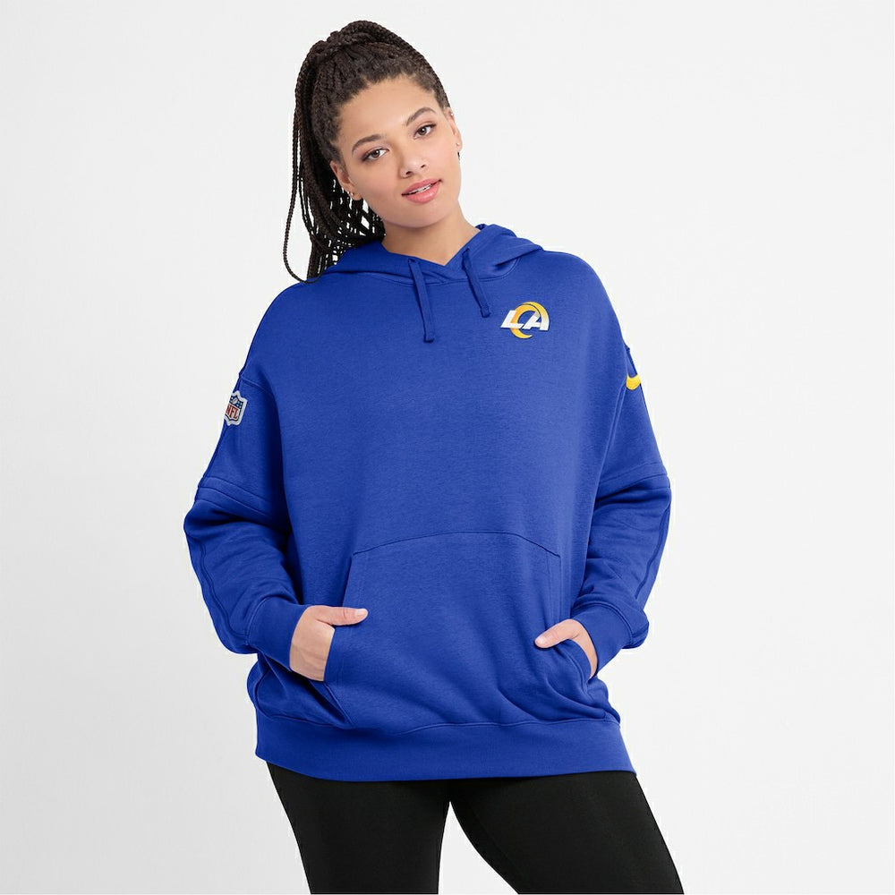 Los Angeles Rams Women's 2023 Sideline Club Fleece Pullover Hoodie Royal