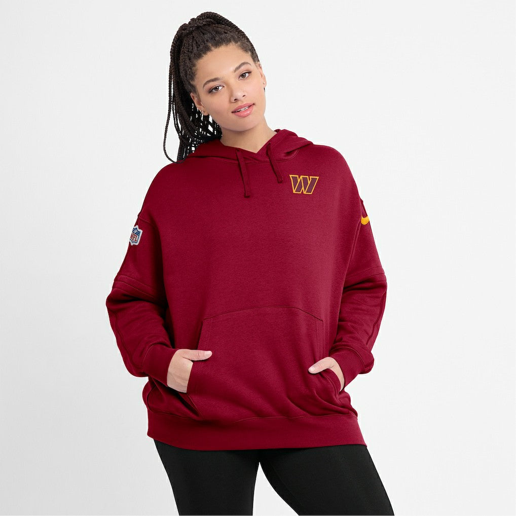 Washington Commanders Women's 2023 Sideline Club Fleece Pullover Hoodie Burgundy