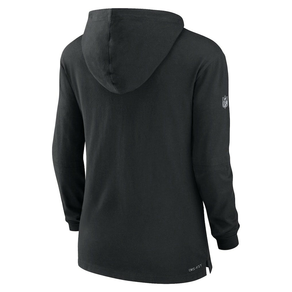 Cincinnati Bengals Women's Sideline Performance Long Sleeve Hoodie T-Shirt Black