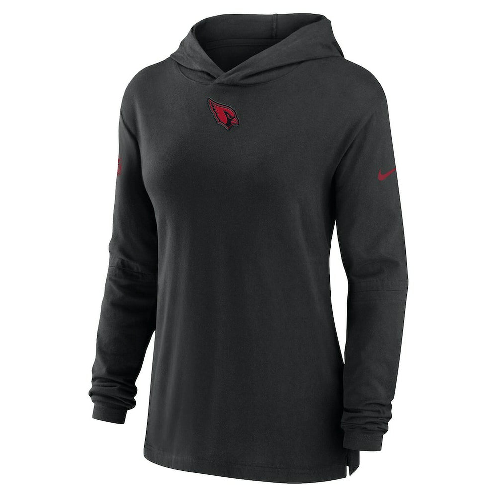 Arizona Cardinals Women's Sideline Performance Long Sleeve Hoodie T-Shirt Black