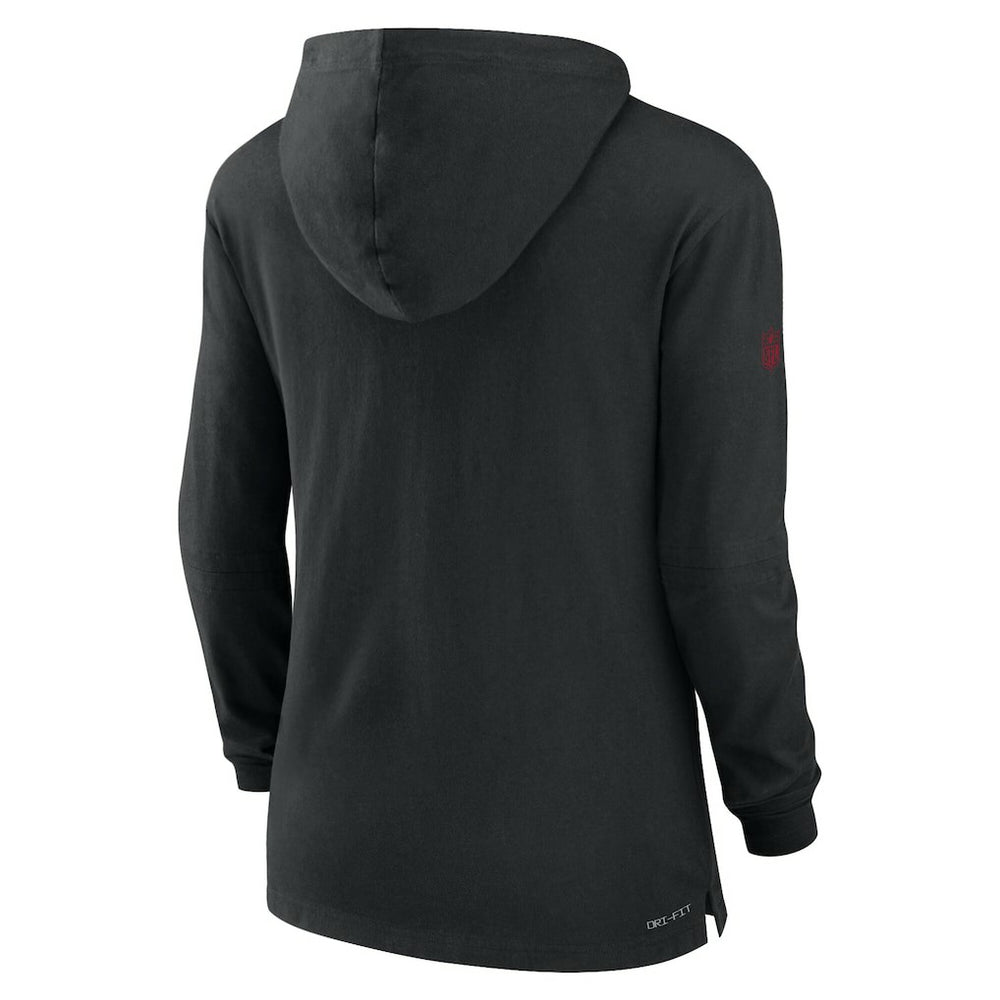 Arizona Cardinals Women's Sideline Performance Long Sleeve Hoodie T-Shirt Black