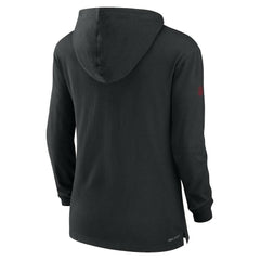 Arizona Cardinals Women's Sideline Performance Long Sleeve Hoodie T-Shirt Black