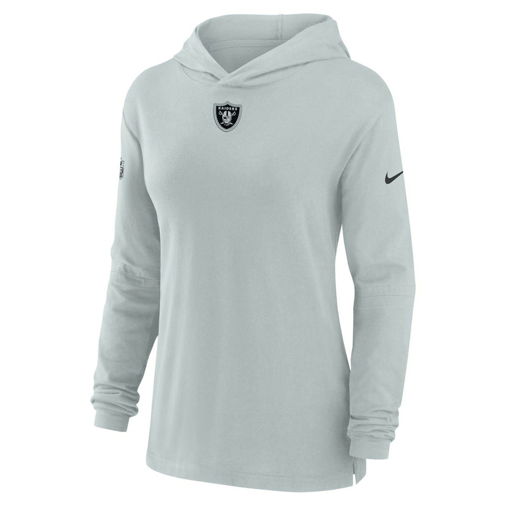 Las Vegas Raiders Women's Sideline Performance Long Sleeve Hoodie T-Shirt Silver