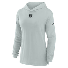 Las Vegas Raiders Women's Sideline Performance Long Sleeve Hoodie T-Shirt Silver