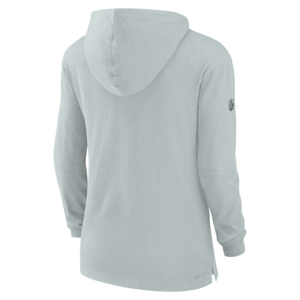 Las Vegas Raiders Women's Sideline Performance Long Sleeve Hoodie T-Shirt Silver
