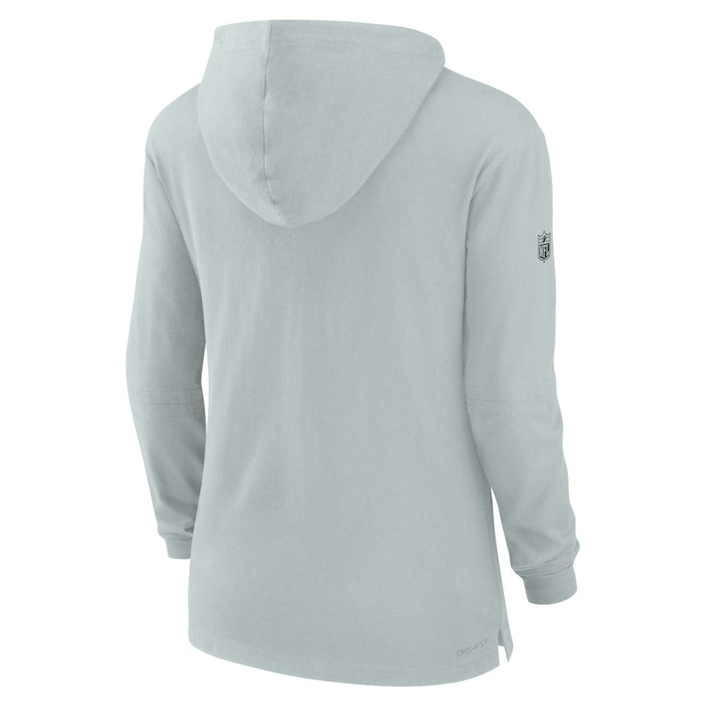 Las Vegas Raiders Women's Sideline Performance Long Sleeve Hoodie T-Shirt Silver