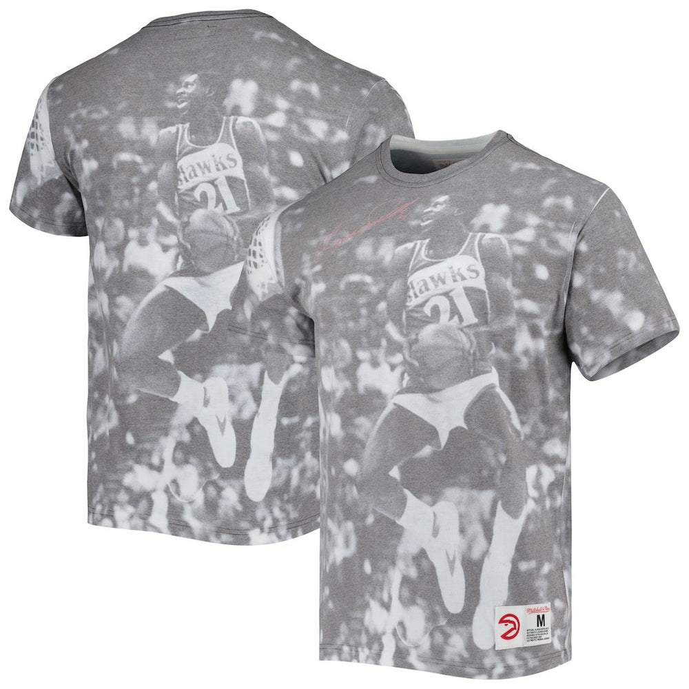 Dominique Wilkins Atlanta Hawks Above The Rim T-Shirt Heather Gray