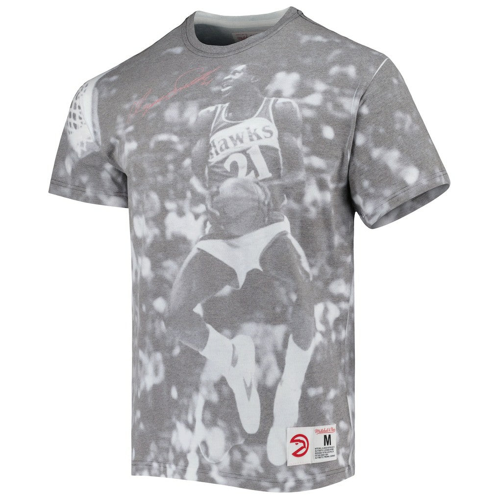 Dominique Wilkins Atlanta Hawks Above The Rim T-Shirt Heather Gray