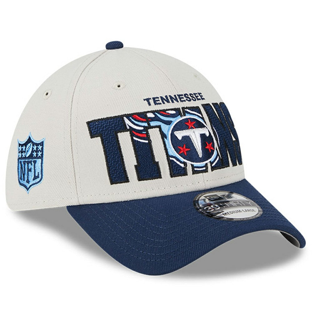 Tennessee Titans New Era 2023 NFL Draft 39THIRTY Flex Hat Stone/Navy