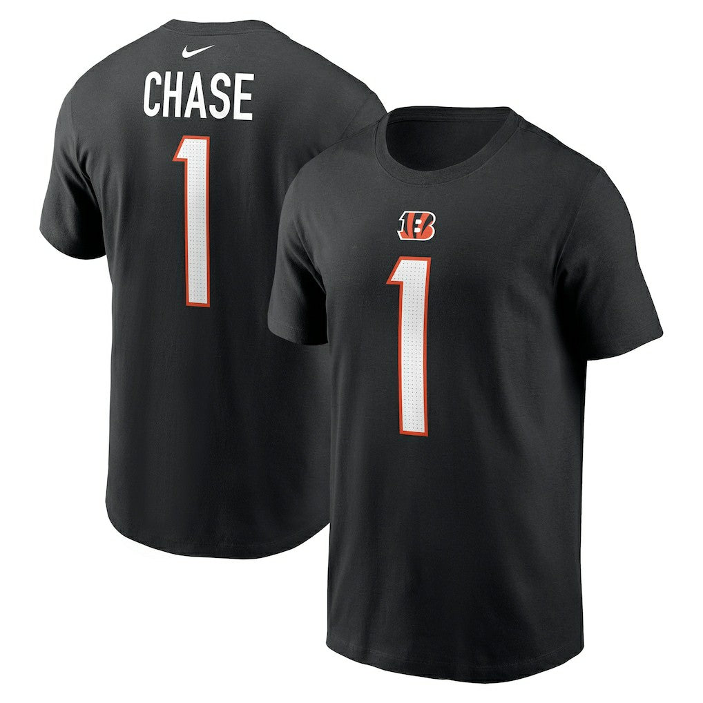 Ja'Marr Chase Cincinnati Bengals Player Name & Number T-Shirt Black