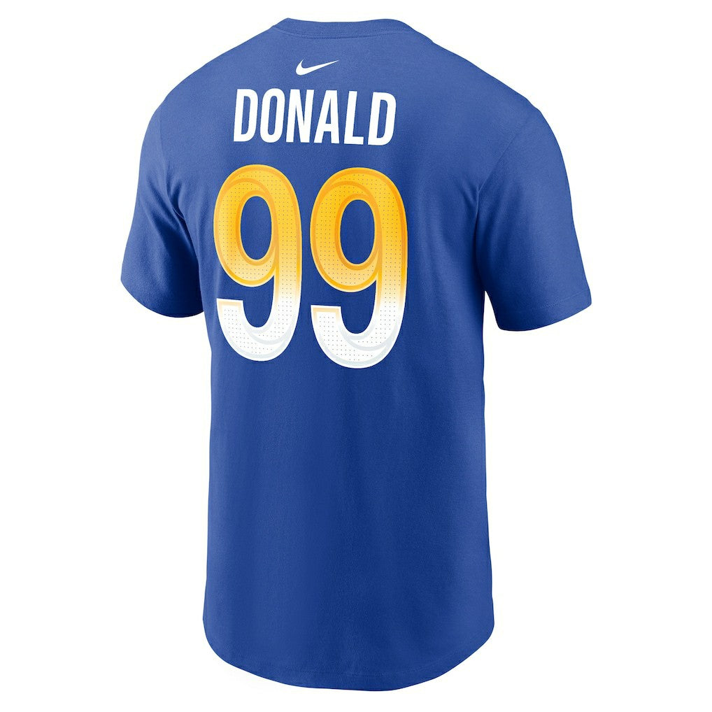 Aaron Donald Los Angeles Rams Player Name & Number T-Shirt Royal