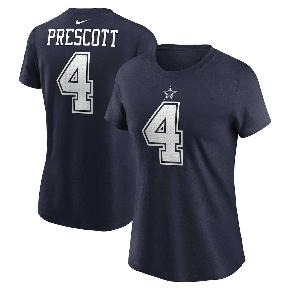 Dak Prescott Dallas Cowboys Women's Player Name & Number T-Shirt Navy