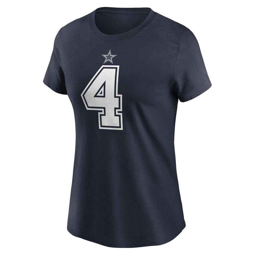 Dak Prescott Dallas Cowboys Women's Player Name & Number T-Shirt Navy