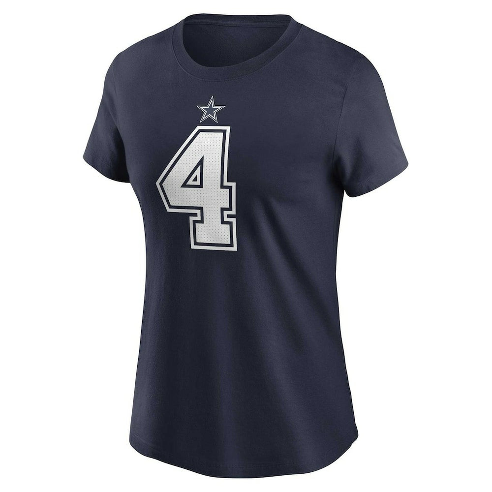 Dak Prescott Dallas Cowboys Women's Player Name & Number T-Shirt Navy
