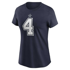 Dak Prescott Dallas Cowboys Women's Player Name & Number T-Shirt Navy