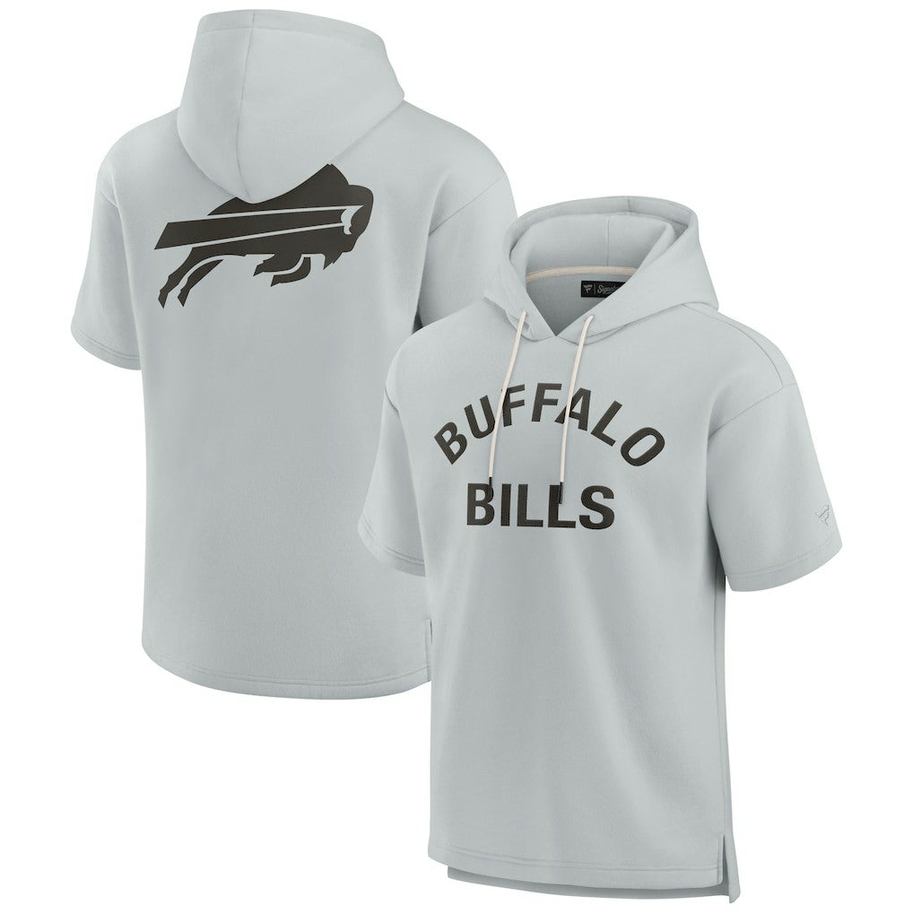 Buffalo Bills Unisex Elements Super Soft Fleece Short Sleeve Pullover Hoodie Gray