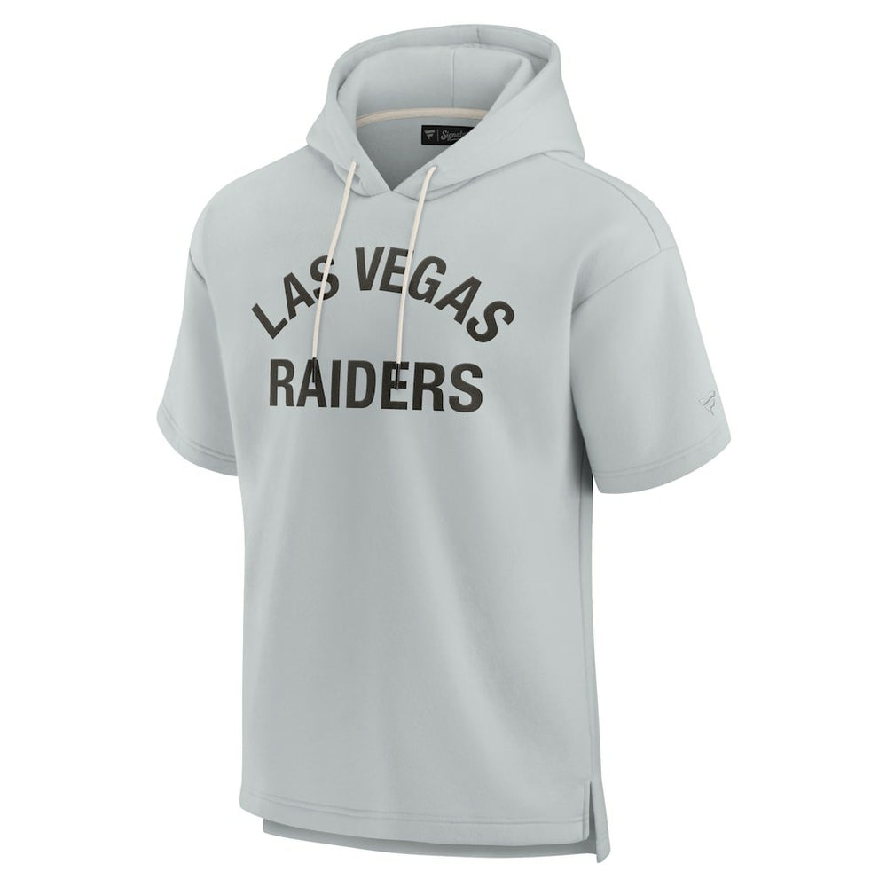 Las Vegas Raiders Unisex Elements Super Soft Fleece Short Sleeve Pullover Hoodie Gray
