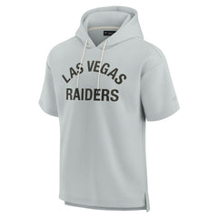 Las Vegas Raiders Unisex Elements Super Soft Fleece Short Sleeve Pullover Hoodie Gray